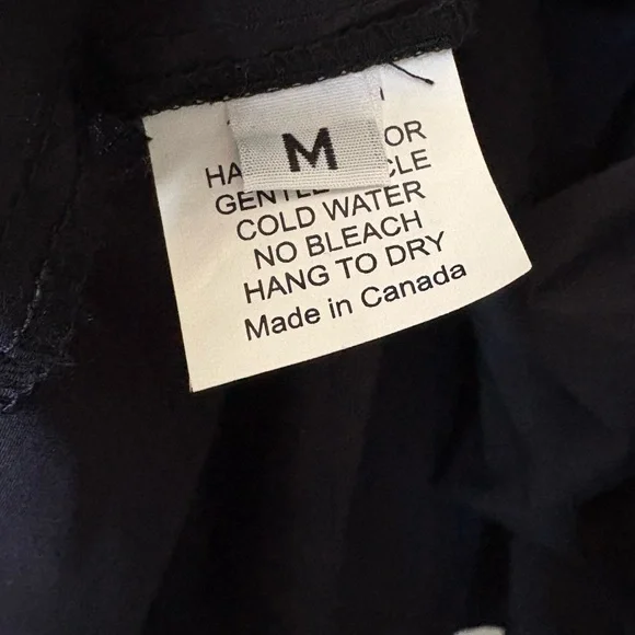 A Bronze Age Black House Dress Cotton Midi M Made in Canada - Picture 6 of 6